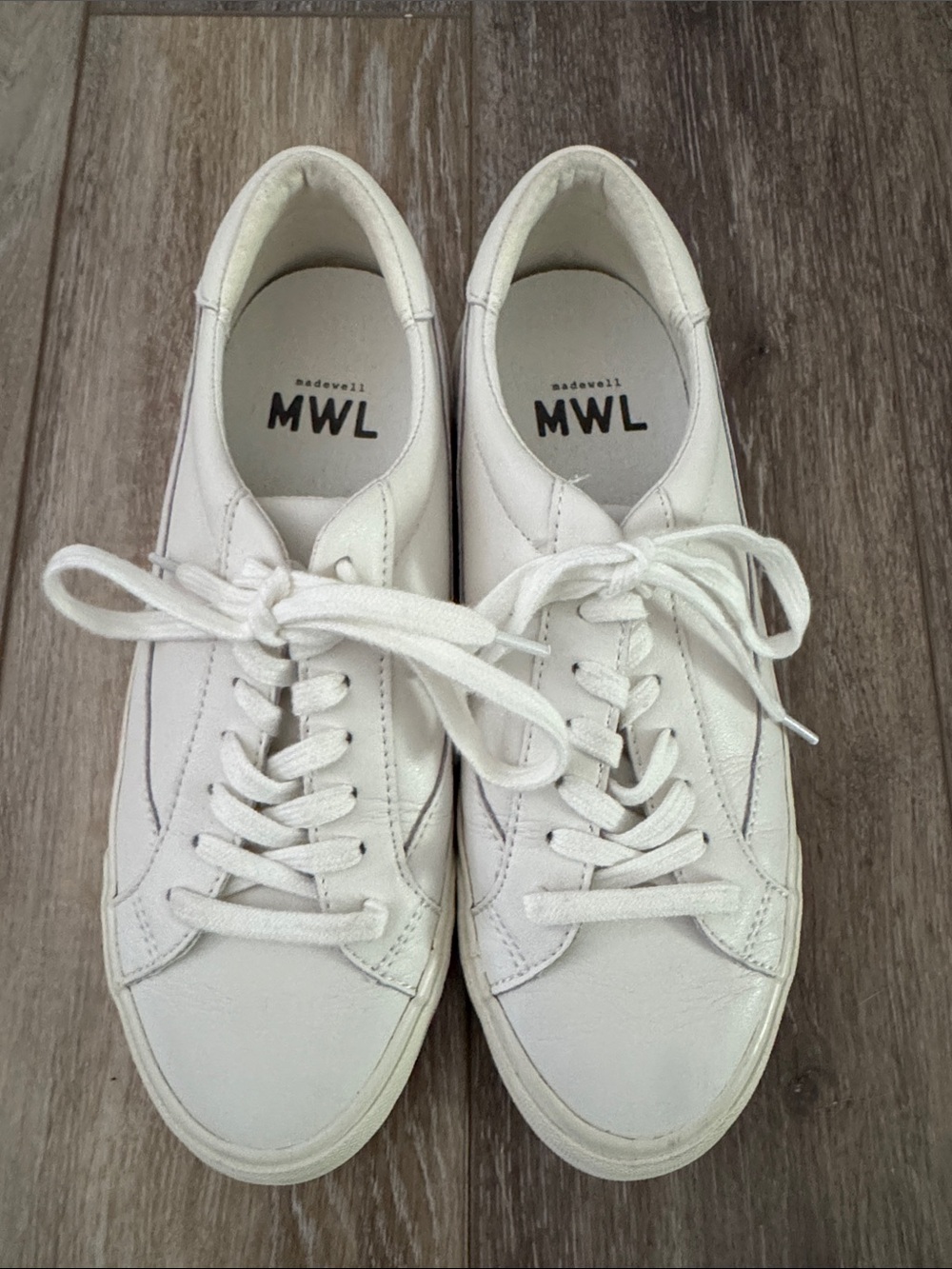 Madewell MWL White Leather Low-Top Sneakers Sz 8